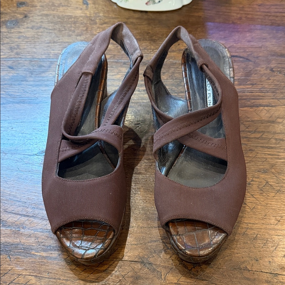 Donald J. Pliner Chocolate Wedge Sandals